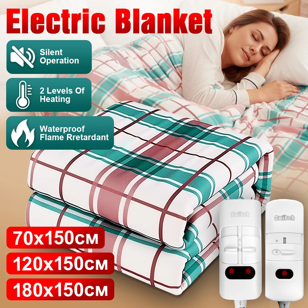 110/220V Electric Blanket Thicker Heaters Home Bed Sheet Thermal Mat 3 Size Winter Home Thermostat Double Body Warmer Pads Peaceful Pleasures Health and Wellness