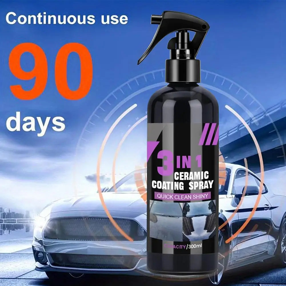 3-in-1 Car Ceramic Nano Coating Spray – Hydrophobic Paint Shield