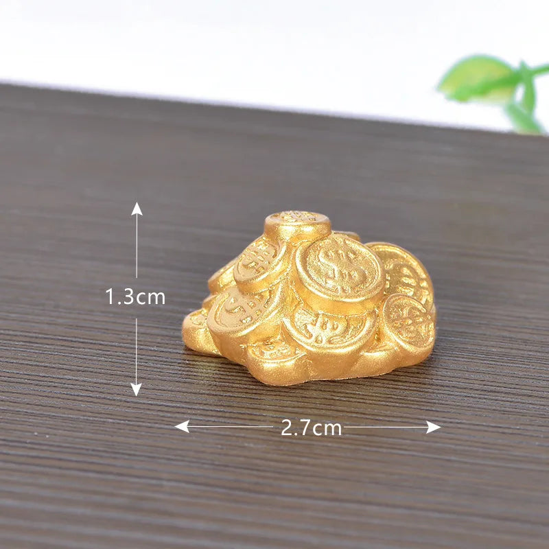 Feng Shui Auspicious Fa Cai Money Tree Gold Ingot Bag Lucky Fortune Spring Festival Mascot Desktop Ornament Car Home Decor Craft Peaceful Pleasures Health and Wellness 5