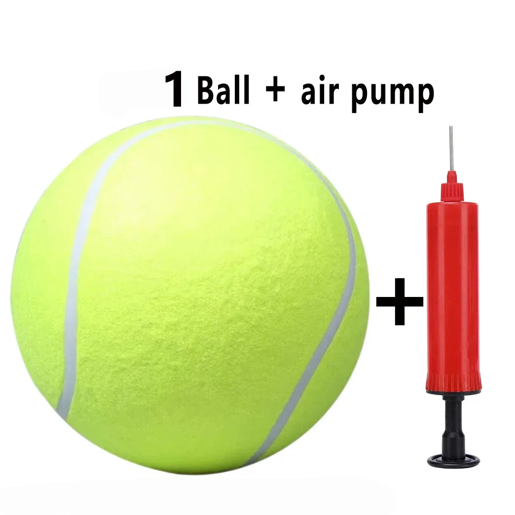 Giant Inflatable Tennis Ball Dog Toy 7" & 9.5" + Air Pump