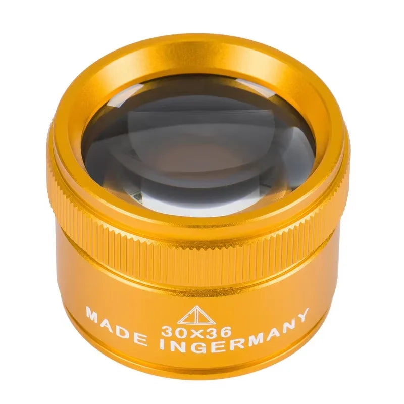 Magnifying Glass 30x36 Portable Pocket For Jewelry Coin Stamps Watch Electronics Repair Peaceful Pleasures Health and Wellness Golden