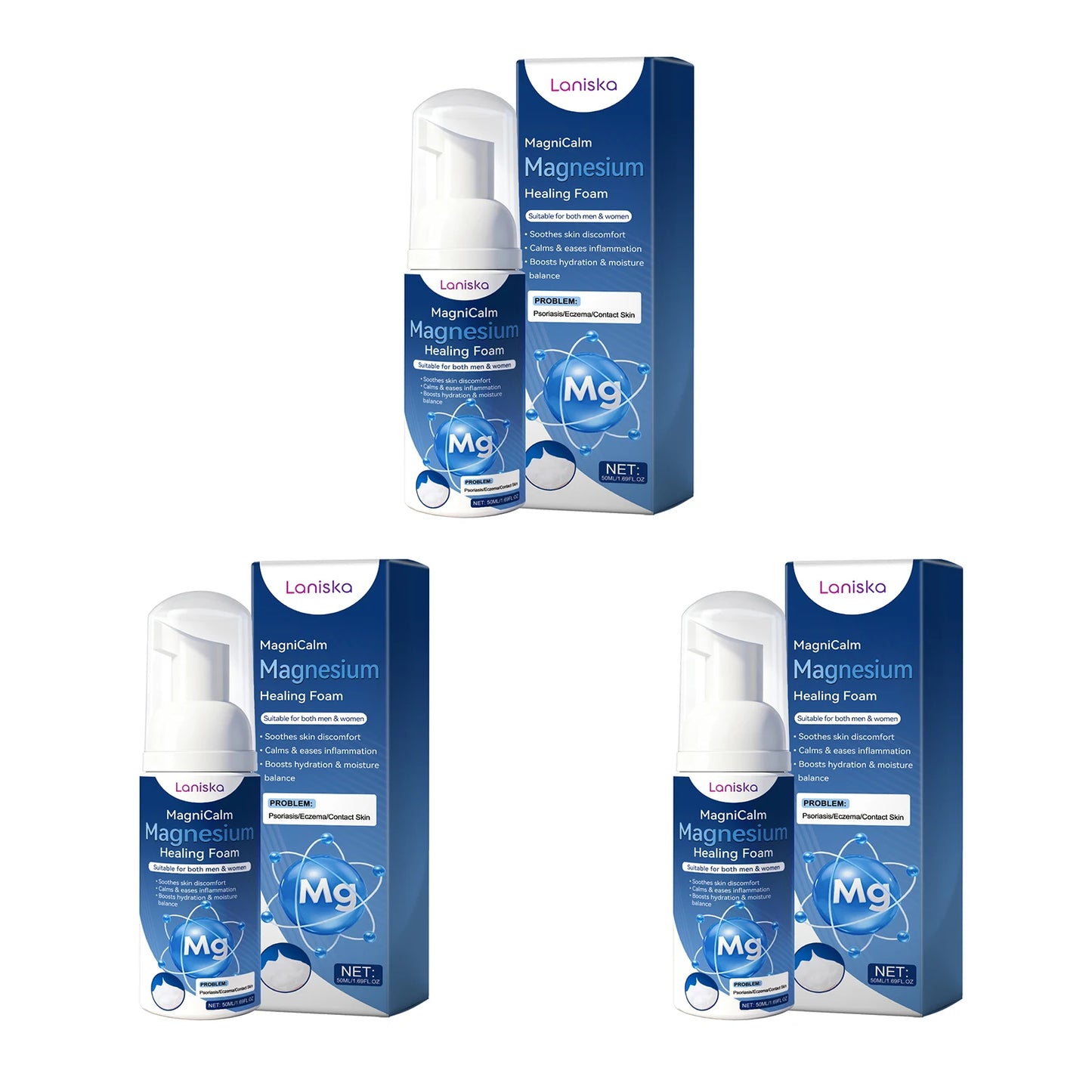 Magnesium Soothing Foam Moisturizing Anti-Sensitivity Relieve Redness Dry Itching Barrier Protection Relaxation Health Body Care Peaceful Pleasures Health and Wellness 150ml boxed