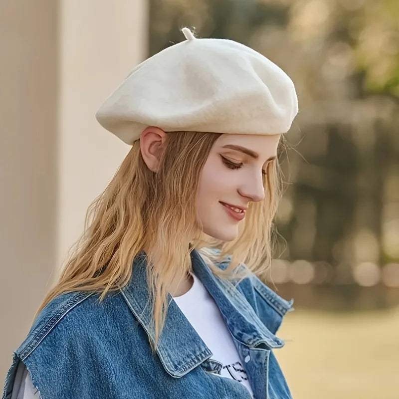 1pc Retro Knitted Beret Autumn And Winter Women's Fashion Painter Hat - Soft & Lightweight For Daily Use, Travel, Photography Peaceful Pleasures Health and Wellness