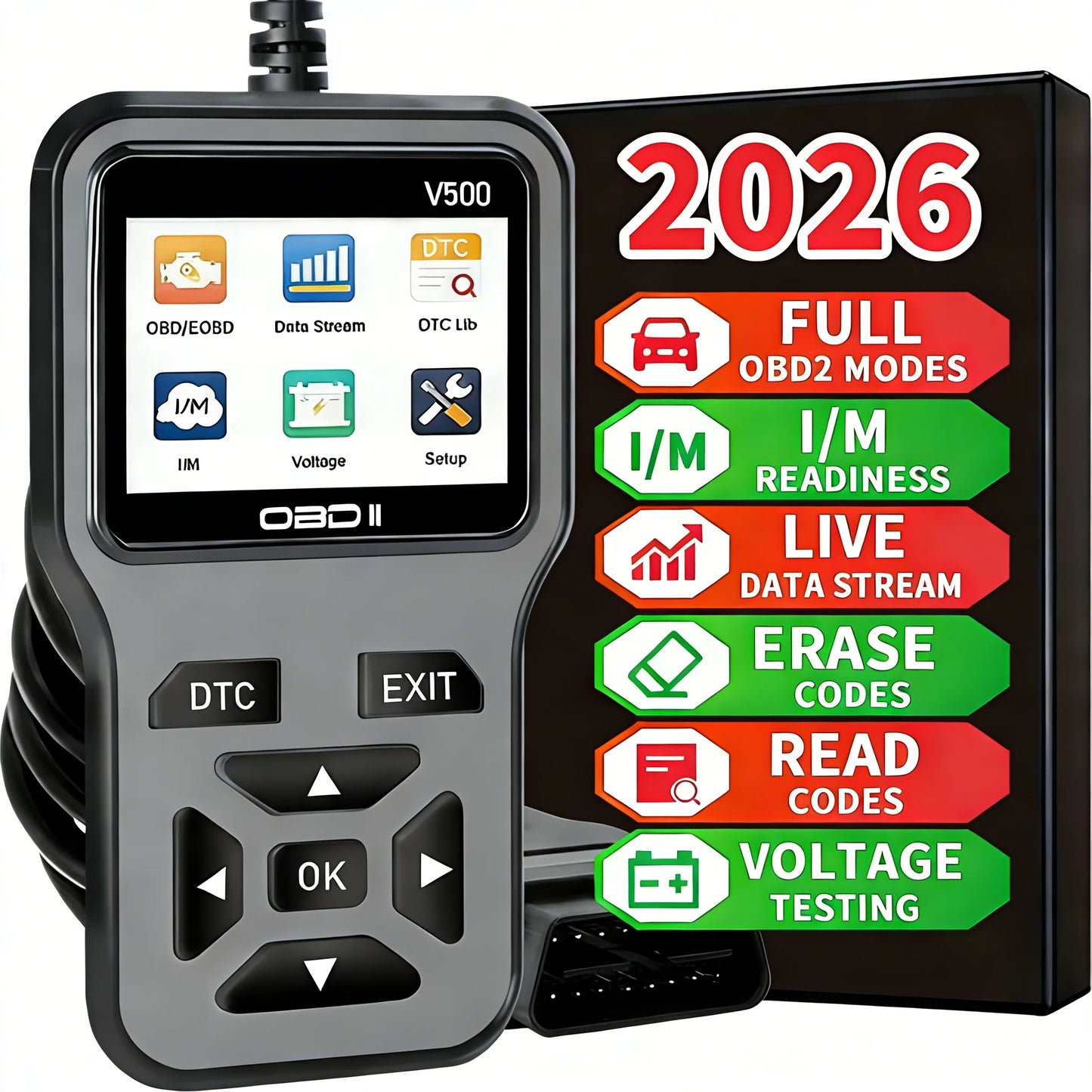 OBD2 Scanner Diagnostic Tool – Engine Code Reader 1996+ Peaceful Pleasures Health and Wellness Grey