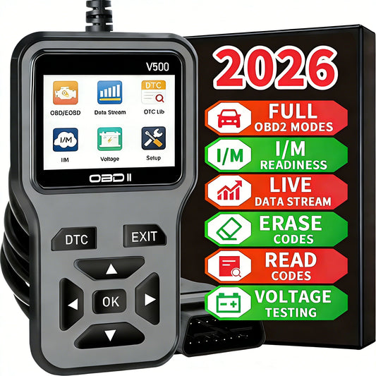 V500 OBD2 Scanner – Check Engine Code Reader & Reset Tool Peaceful Pleasures Health and Wellness Grey