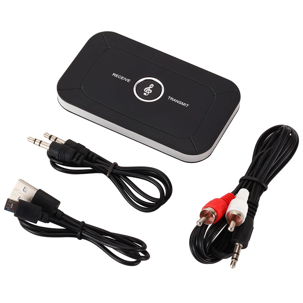 2-in-1 Bluetooth 5.0 Transmitter Receiver Wireless Audio Adapter 3.5mm AUX RCA Jack for Car TV PC Headphone Speaker Peaceful Pleasures Health and Wellness black Bluetooth v5.0