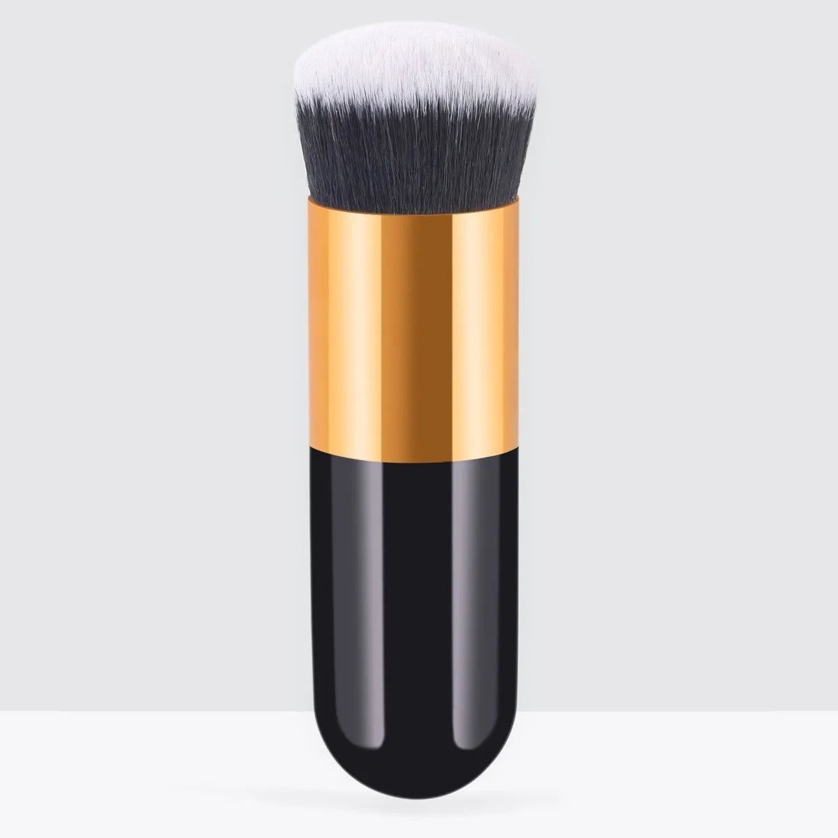 1PC Chubby Kabuki Makeup Brush - Multi-Use Foundation & Powder Brush for Liquid/Cream/Cosmetics, Travel-Friendly Soft Bristles Peaceful Pleasures Health and Wellness Black gold