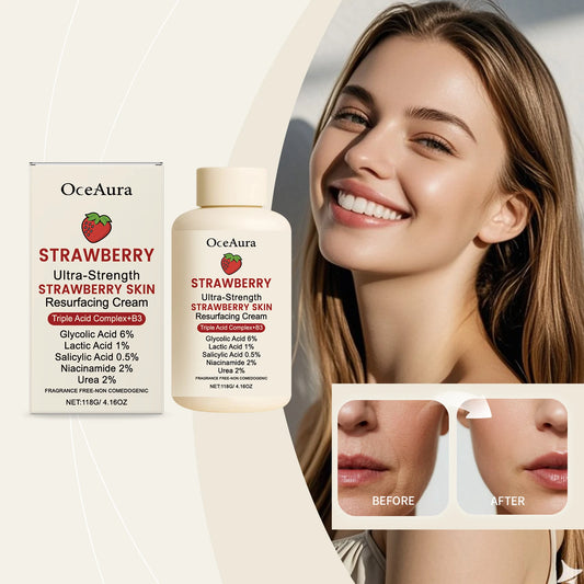 OceAura Strawberry Body Cream – Niacinamide & Salicylic Acid Exfoliating Body Cream Peaceful Pleasures Health and Wellness