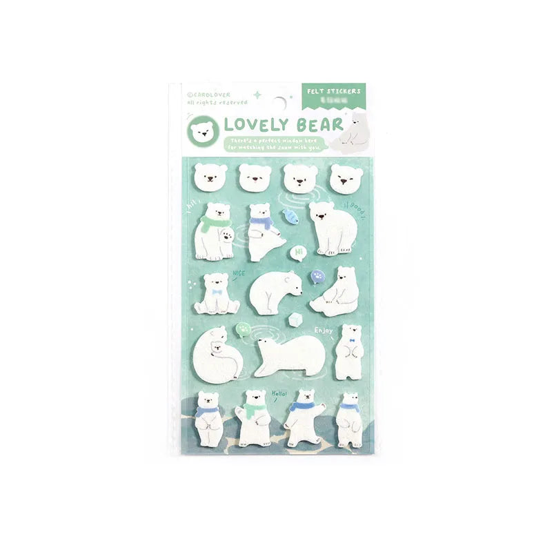 Felt Stickers Polar Letters Soft Cute Arctic Animal Patterns DIY