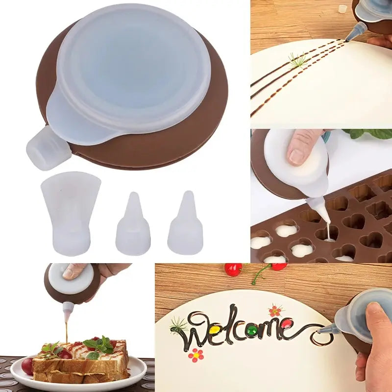 6PC Patterned Mouth Cake Decoration Silicone Macaron Patterned Pot Nozzle Cream Nozzle Baking Accessories Kitchen Baking Framing Peaceful Pleasures Health and Wellness