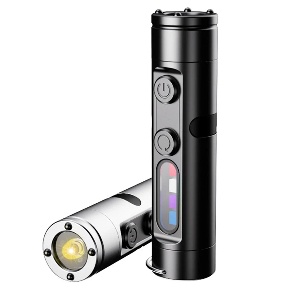 Mini Rechargeable LED Flashlight – 3 Modes, Clip & Magnetic Base
