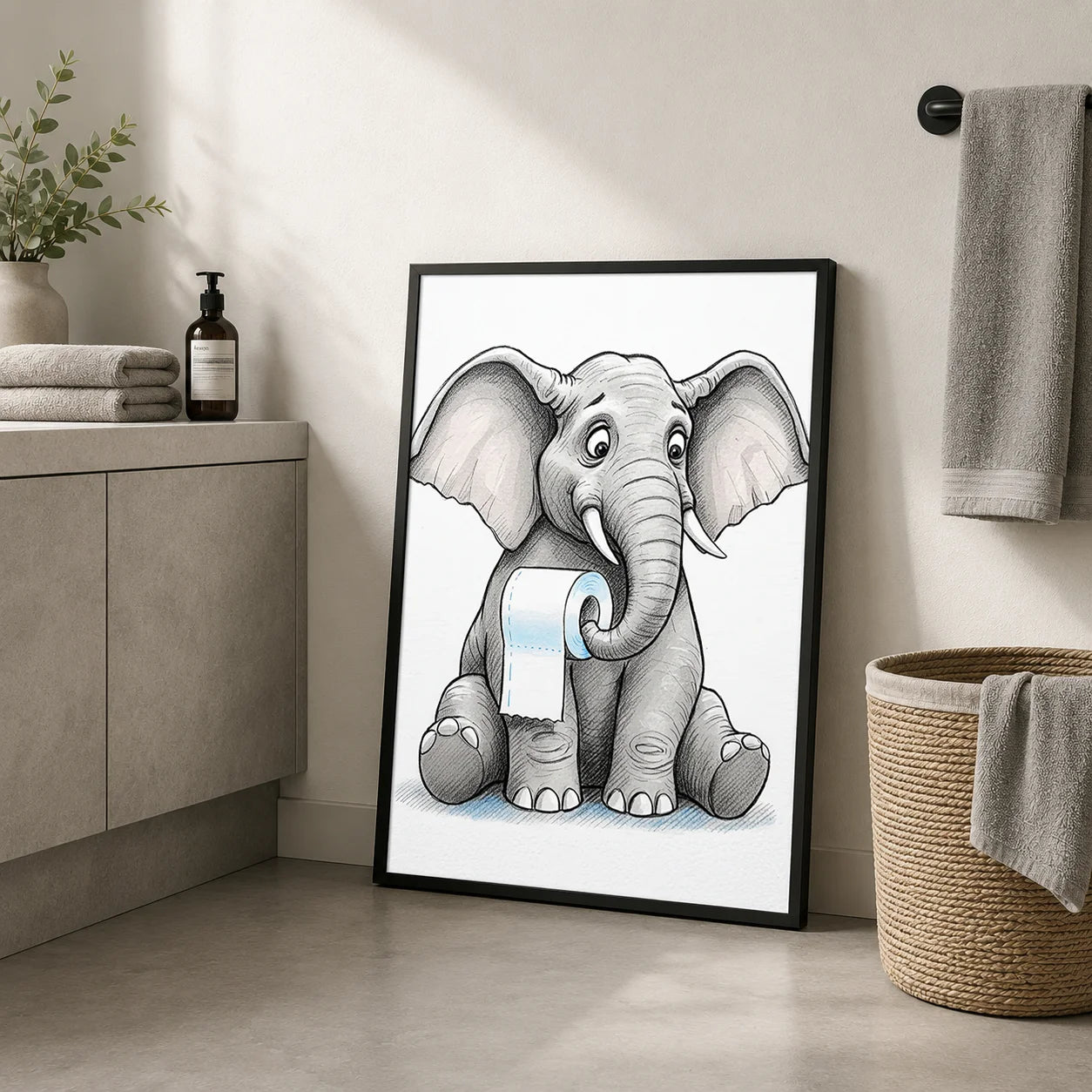 Funny Black & White Animal Canvas Wall Art – Elephant & Panda Canvas Wall Art Peaceful Pleasures Health and Wellness