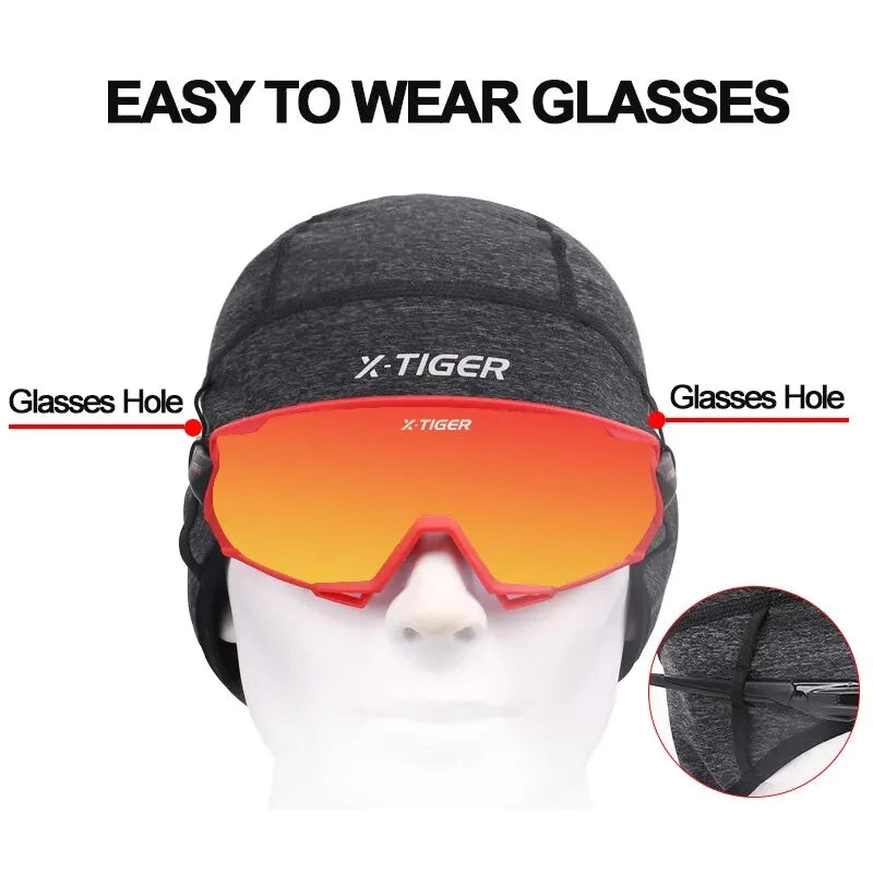 X-TIGER Windproof Thermal Cycling Cap – Winter Fleece Helmet Liner