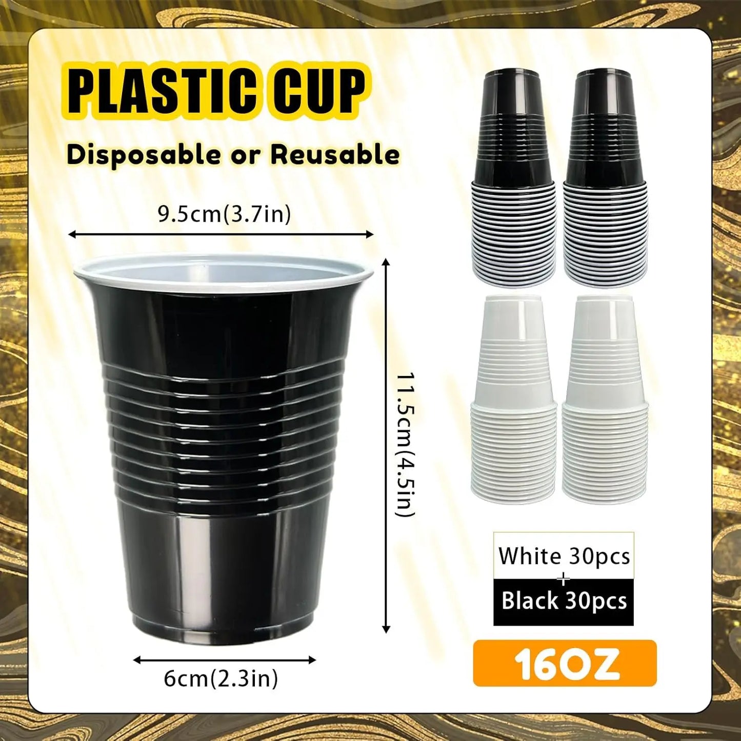Multiple Plastic Cups, Disposable Cups, Party Cups, Suitable for Graduation Ceremonies, Beverages, Soda, Juice, Picnics. Peaceful Pleasures Health and Wellness
