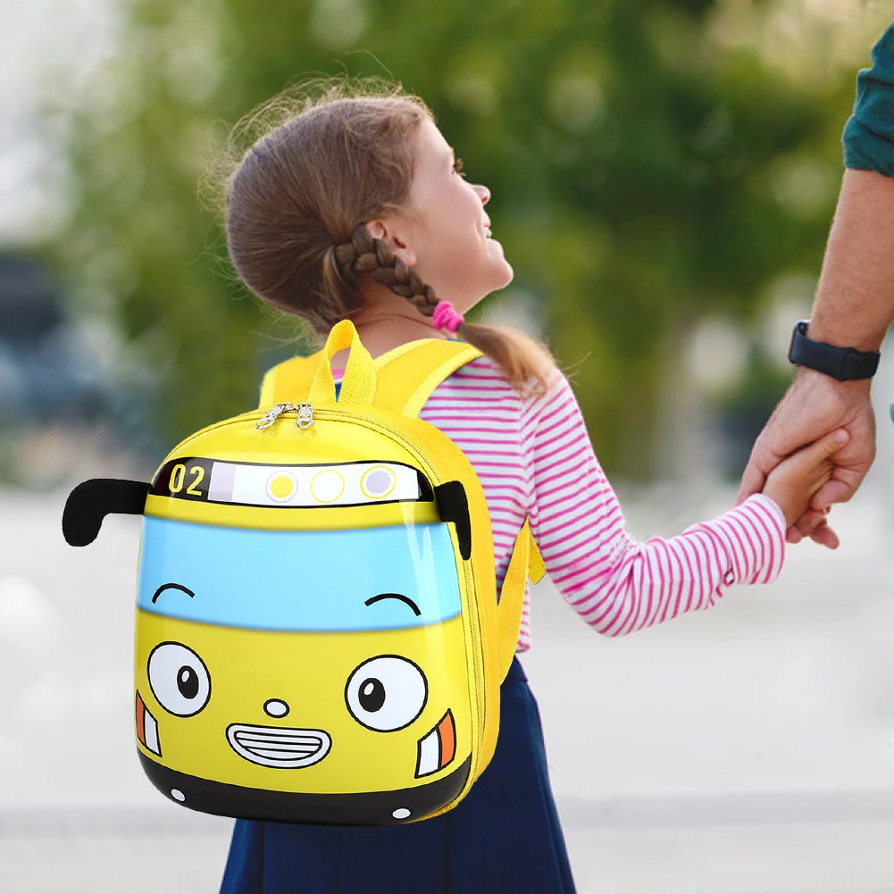 3D Cartoon Bus Toddler Backpack for Kids Peaceful Pleasures Health and Wellness