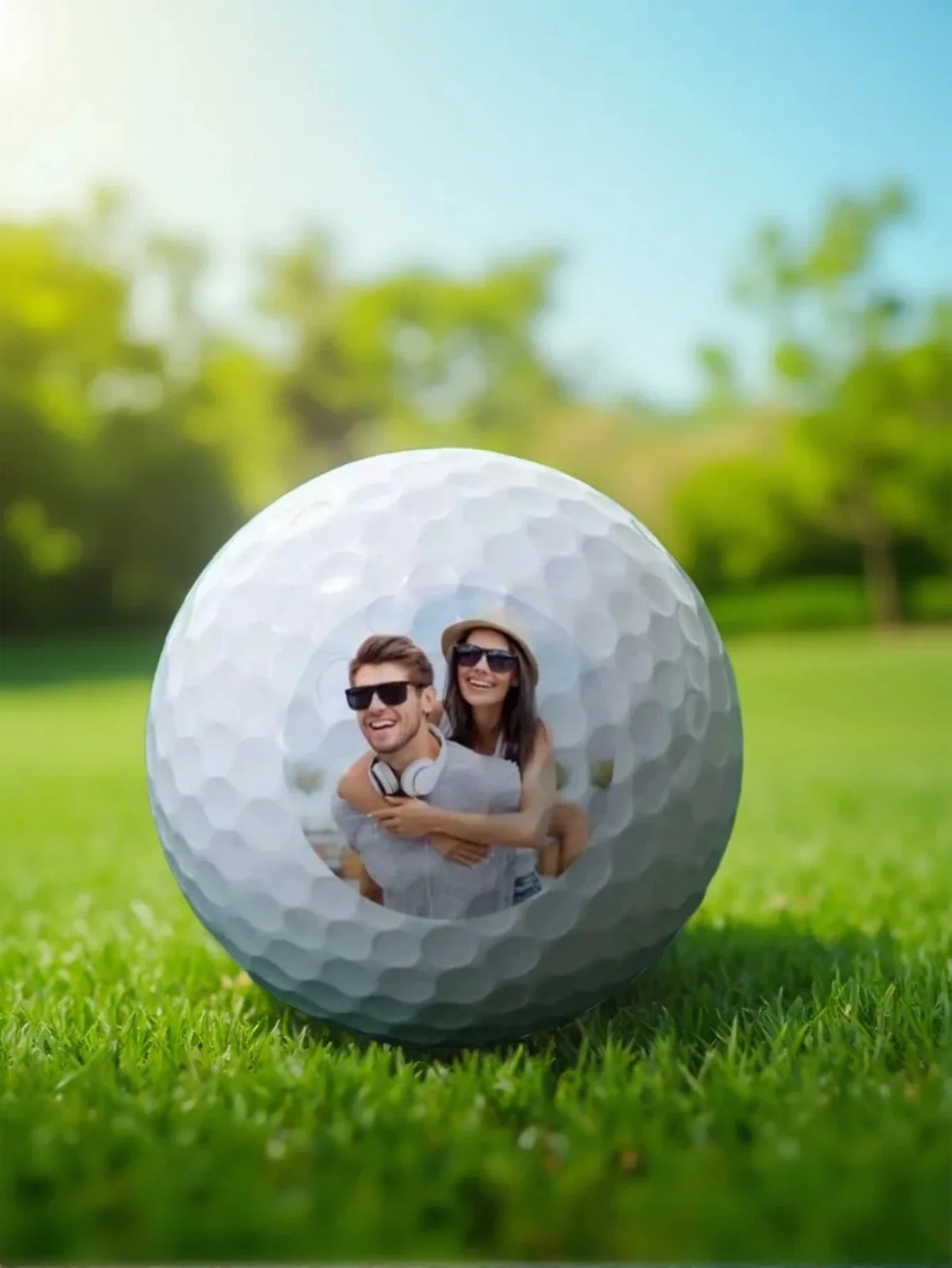 Custom Photo Golf Ball Personalized Face Image Text Gift For Golfer Dad Husband Friend Father Day Birthday Valentine Christmas Peaceful Pleasures Health and Wellness