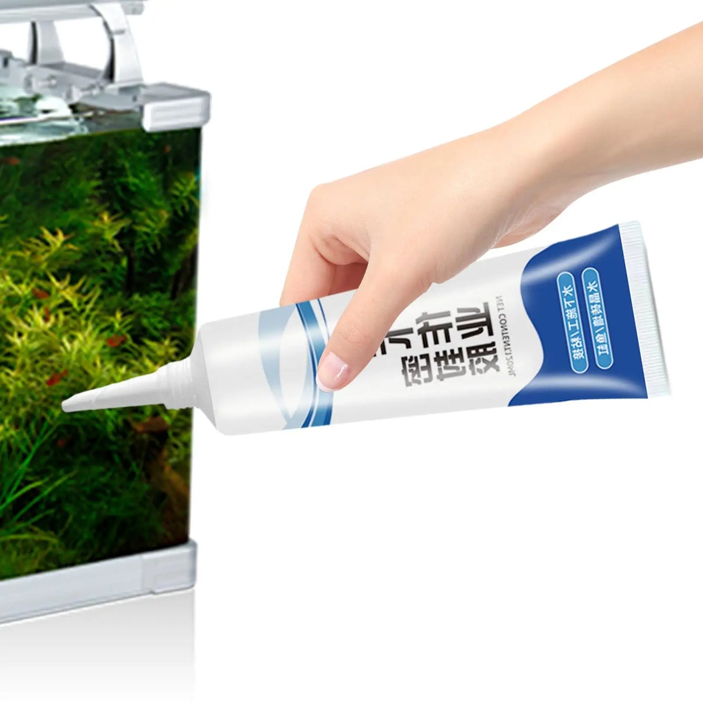 Aquarium Safe Glue, 120ml Fast-Drying Transparent Sealant for Freshwater & Saltwater Fish Tank Repair and Decoration Peaceful Pleasures Health and Wellness