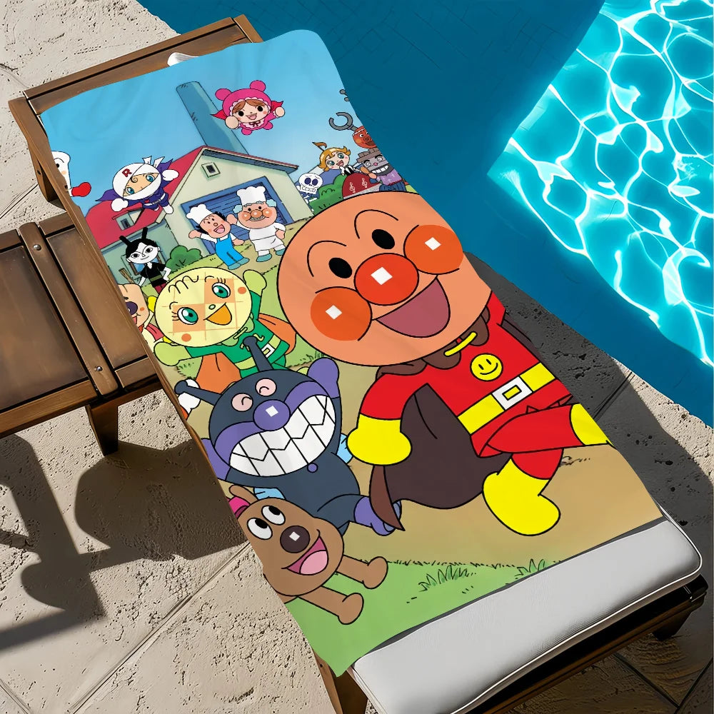 Anpanman Cartoon Quick-Dry Beach Towel | Soft Pool & Travel Quick-Dry Beach Towel Peaceful Pleasures Health and Wellness z3 STJ150x260CM