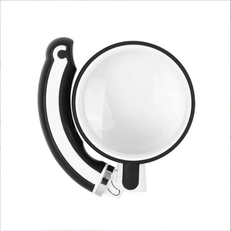 Rubber Handle Magnifier Folding and Rotating Handheld Magnifying Glass for Elderly High-Definition Reading Peaceful Pleasures Health and Wellness