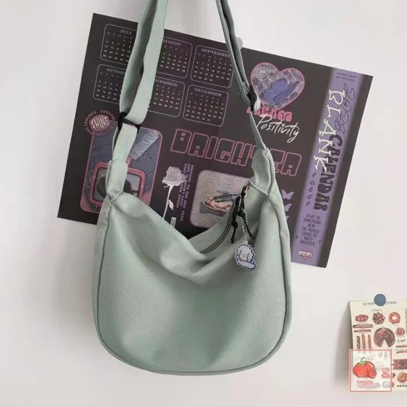 Y2K Harajuku Canvas Shoulder Bag | Large Capacity Women's Tote