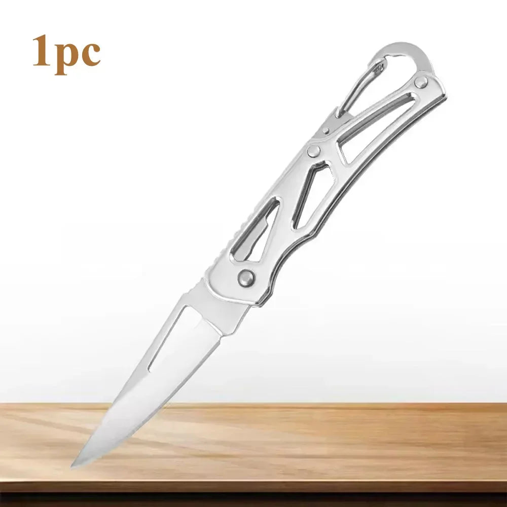 Stainless Steel Folding Fruit Knife with Keychain – Non-Slip Peaceful Pleasures Health and Wellness