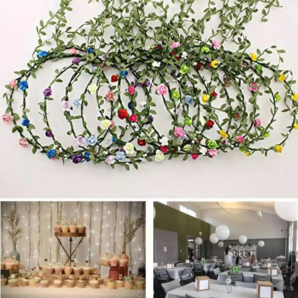 Silk Artificial Green Leaf Vine for Wedding, Wreath & Crafts