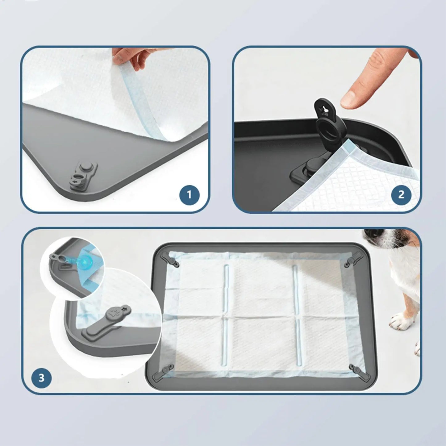 Silicone Dog Pee Pad Holder – Leak-Proof Raised Edge Tray