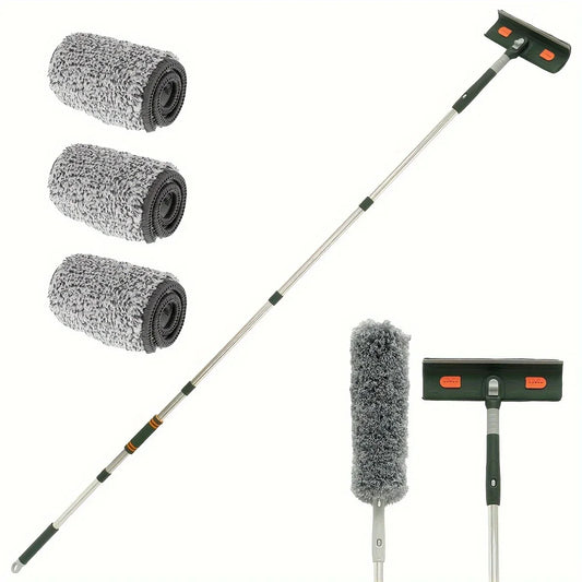 144/206CM extendable splicing rod floor scraper household window cleaning wiper glass scraper window wiper cleaning tools Peaceful Pleasures Health and Wellness Green-206CM