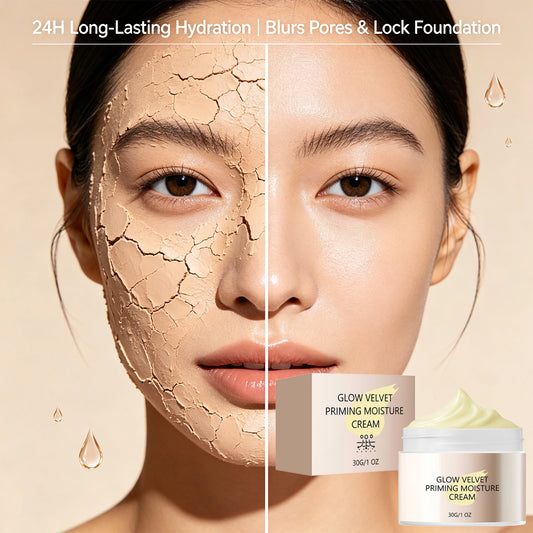 Velvet Primer Moisturizer Invisible Pore Oil Control Long-Lasting Hydrating Face Primer for Smooth Radiant Skin Face Cream Peaceful Pleasures Health and Wellness