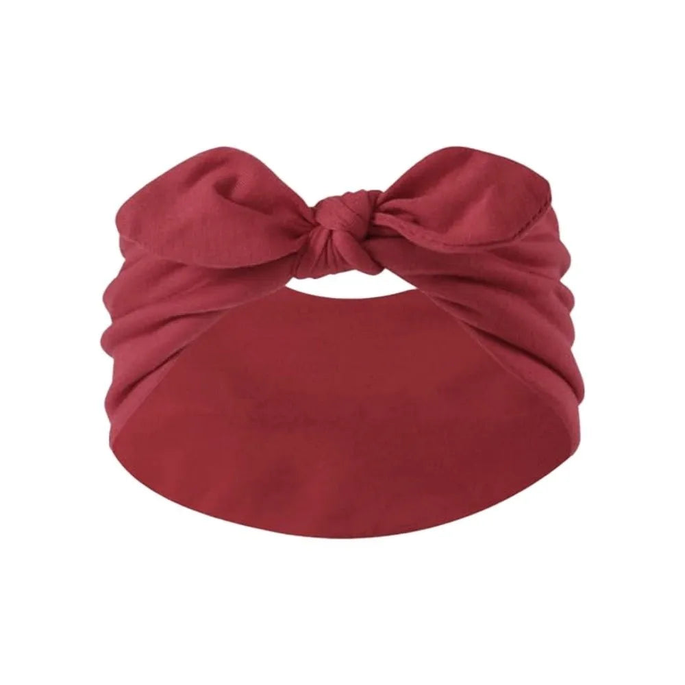 Wide Bohemian Knotted Bunny Ear Headband – Non-Slip Workout