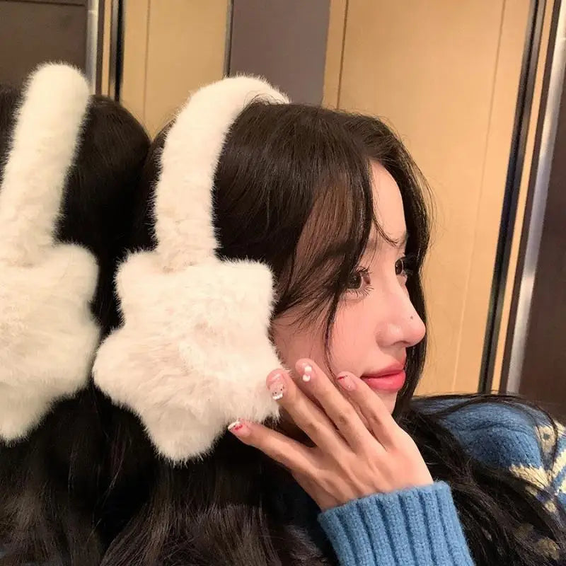 Star Plush Earmuffs – Fluffy Windproof Winter Ear Warmers