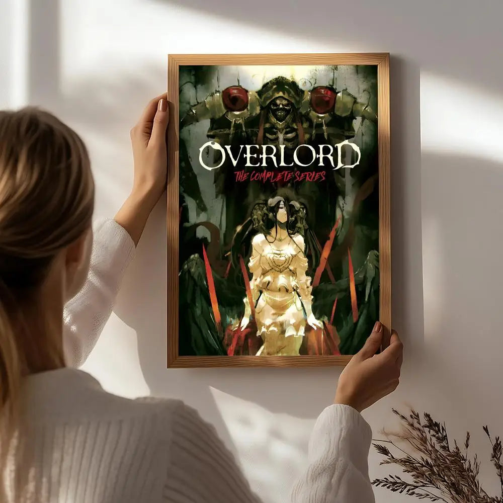 Anime O-OVERLORD Poster HD Self Adhesive Waterproof Wall Art Ideal for Home Office Dorm Bedroom Great Gift Peaceful Pleasures Health and Wellness White5 21X30cmNoframe