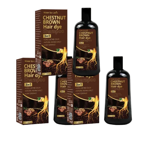 3-in-1 Chestnut Brown Hair Dye Shampoo – Gray Coverage | Ginger