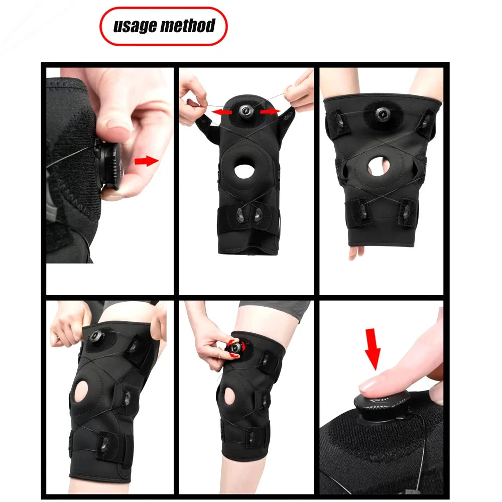 1PCS Hinged Knee Brace for Meniscus Tear, Adjustable Support for Knee Pain with Hinges & Built-in Side Stabilizers for ACL MCL Peaceful Pleasures Health and Wellness
