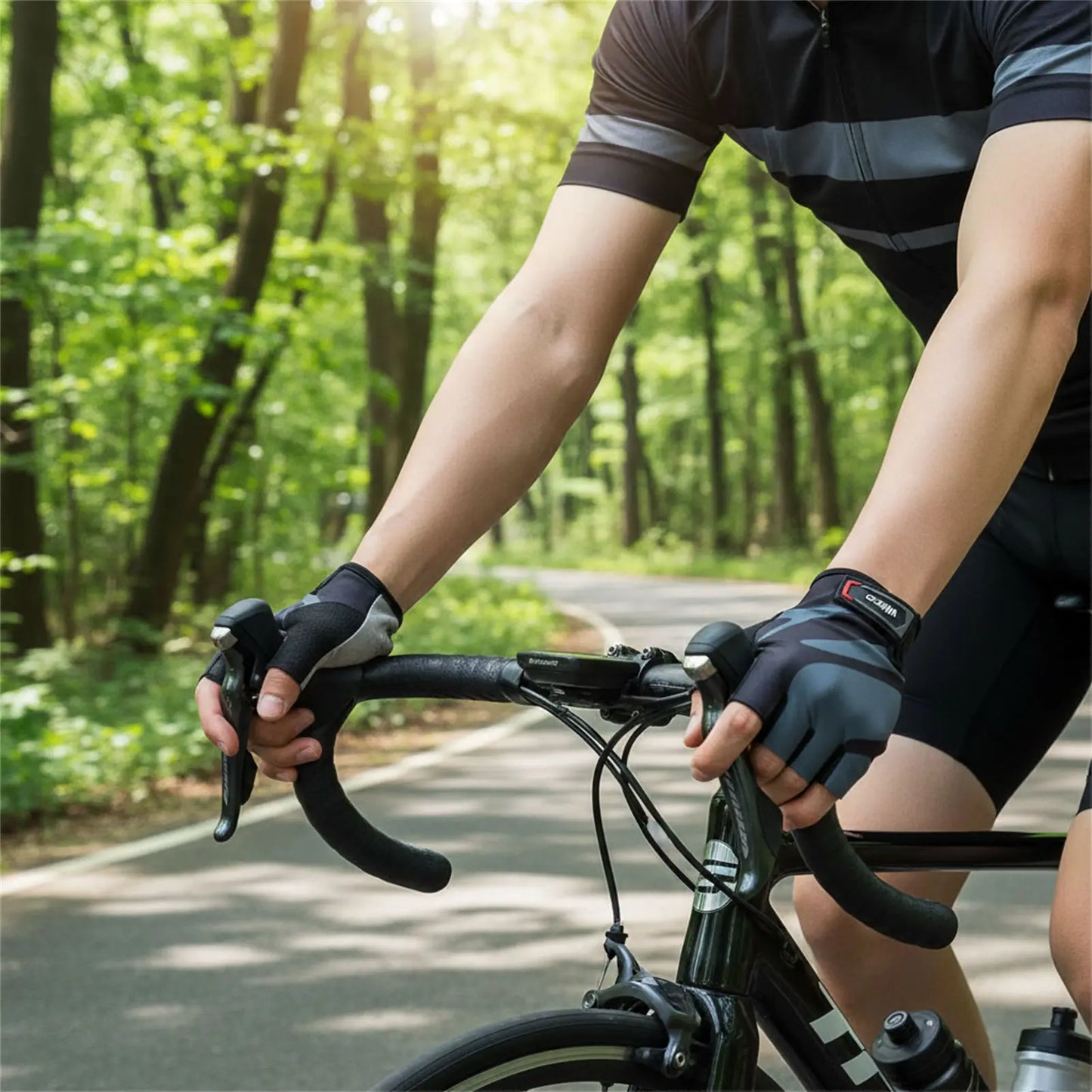 Cycling Gloves for Men and Women Half Finger Anti Slip Shock Absorption Outdoor Sports Spring Summer Peaceful Pleasures Health and Wellness