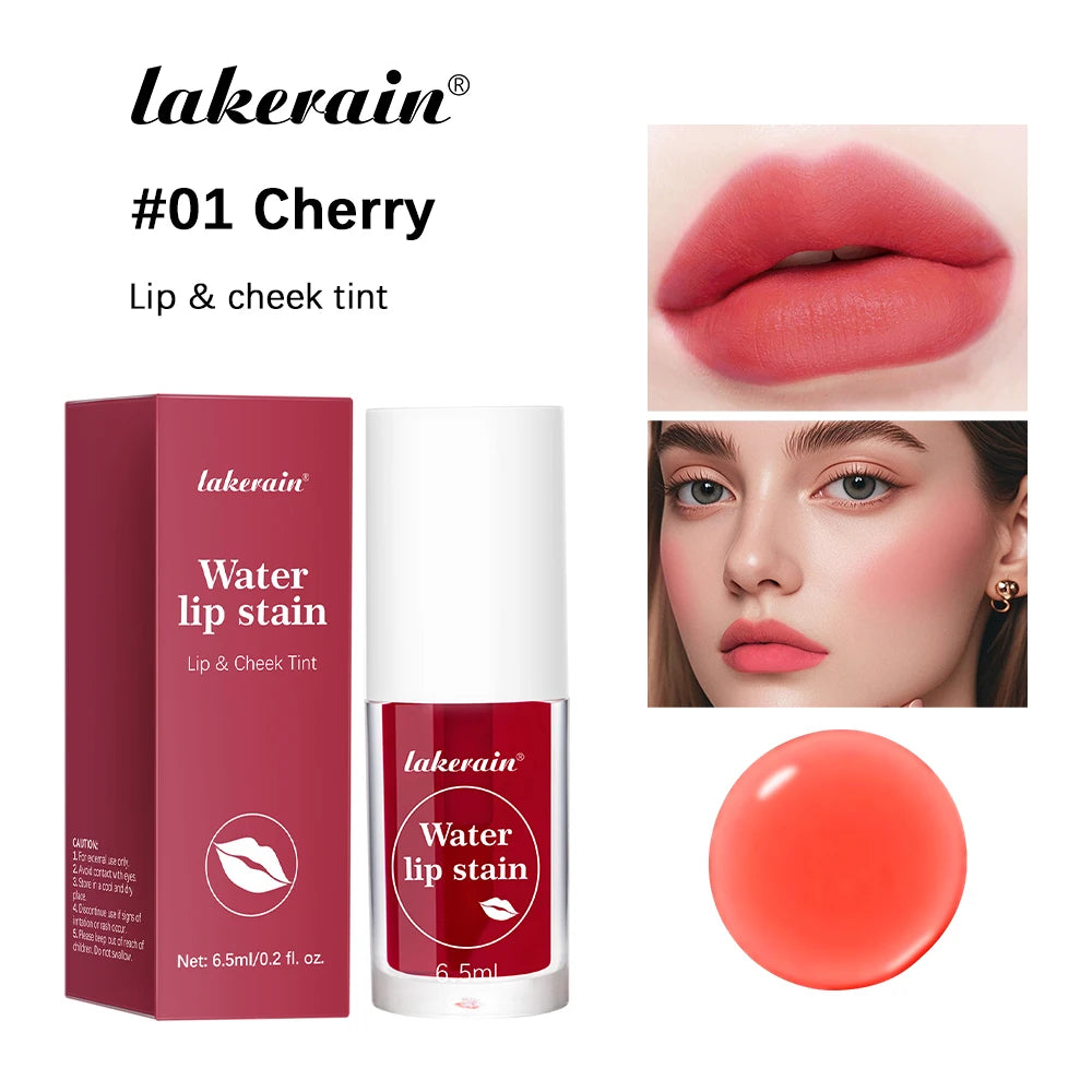 6Colors Water Lip Stain Moisturizing Lip Glaze Long Lasting Lip Ink Face Lip Dual Purpose Waterproof Liquid Cosmetic Makeup Peaceful Pleasures Health and Wellness 1 Cherry