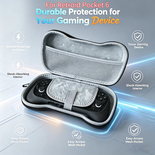For Retroid Pocket 6 Handheld Grip Storage Bag with Mesh Bags RP6 Game Console Grip Bag Anti-Scratch Shockproof Console Sleeve Peaceful Pleasures Health and Wellness