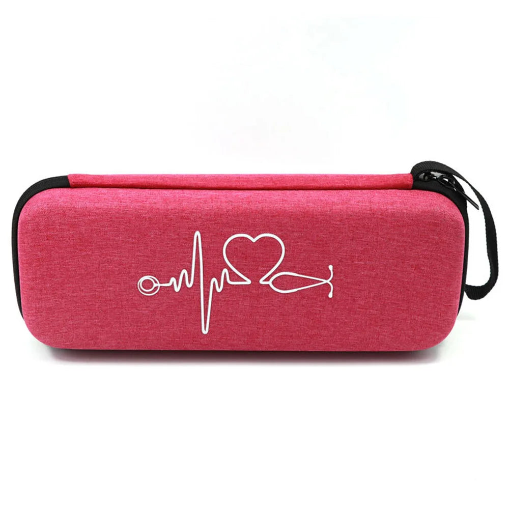 EVA Travel Portable Medical Stethoscope Storage Box First Aid Kit Mesh Pockets Case for 3M Littmann Cardiology III Stethoscope Peaceful Pleasures Health and Wellness Rose Red