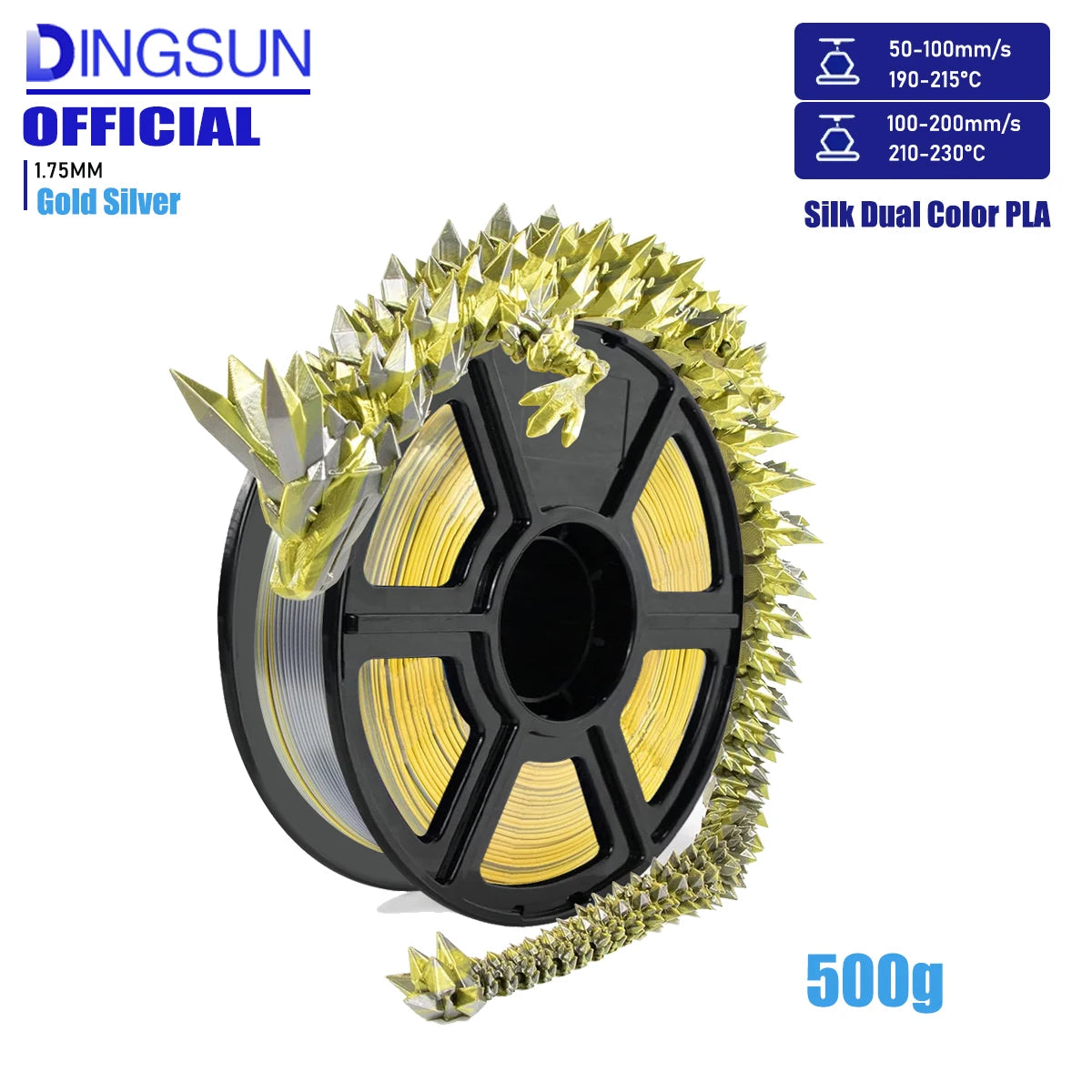 3D Maliang Dual Color Silk PLA Filament 1.75mm – 4-Pack