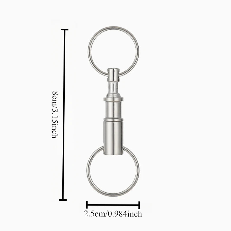 Quick Release Pull Apart Metal Keychain | Detachable Keyring