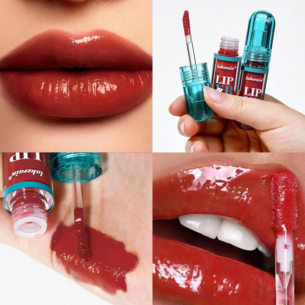 Lakerain Mirror Lip Gloss – Hydrating Crystal Glaze Lip Tint Lip Gloss Peaceful Pleasures Health and Wellness