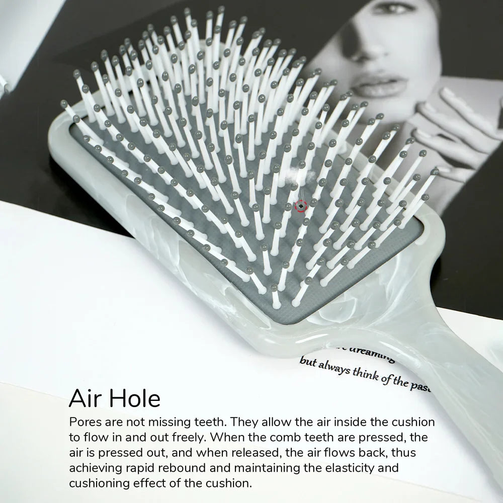 Marble Texture Hair Brush – Oval & Rectangular Detangling