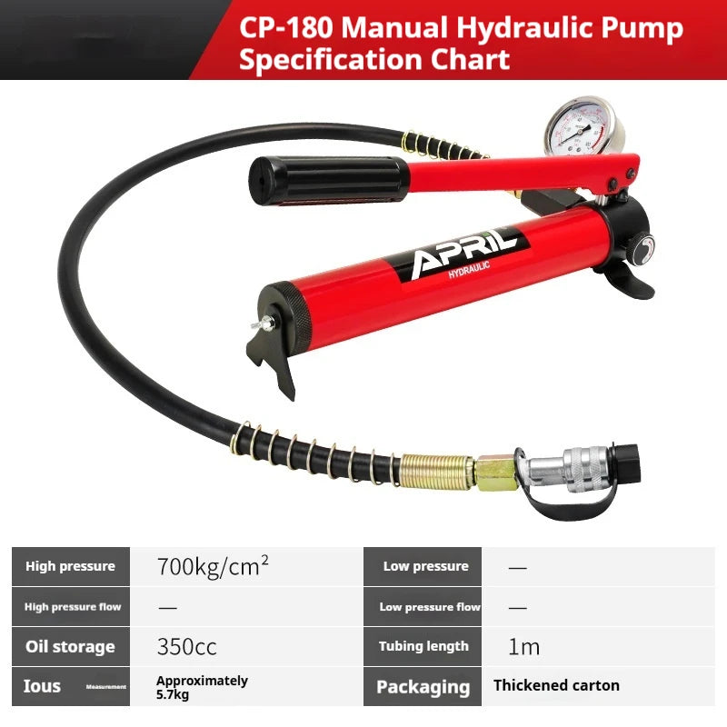 High Pressure Hydraulic Hand Pump CP-180 Manual Hydraulic Pressure Pump Peaceful Pleasures Health and Wellness CP-180 with Table