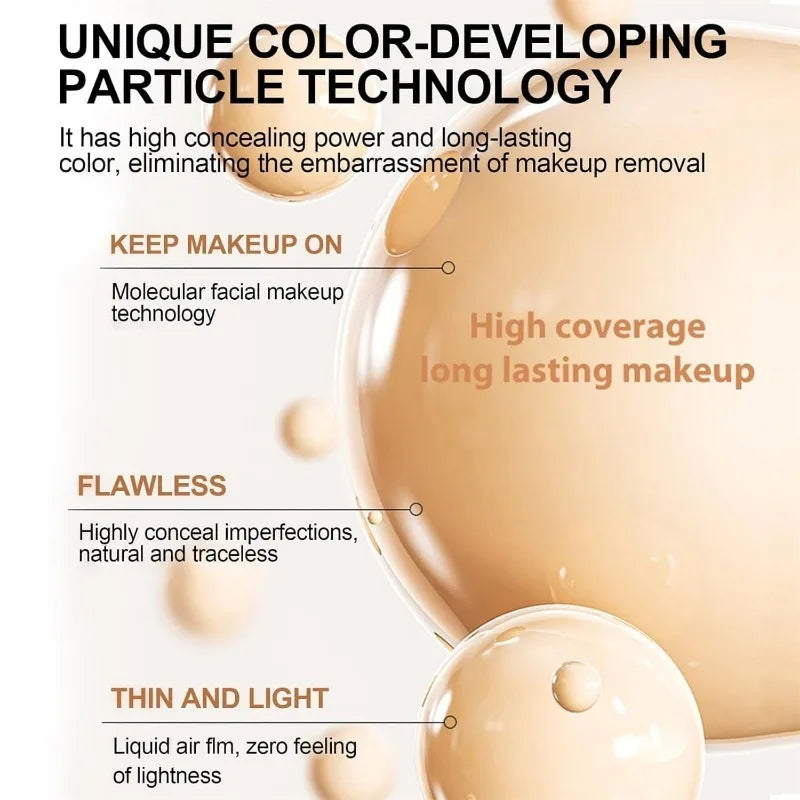 4 in 1 Foundation Liquid Hydrating Medium Full Coverage Concealer SPF 50+ Longwearing Waterproof Foundation Natural Face Makeup Peaceful Pleasures Health and Wellness