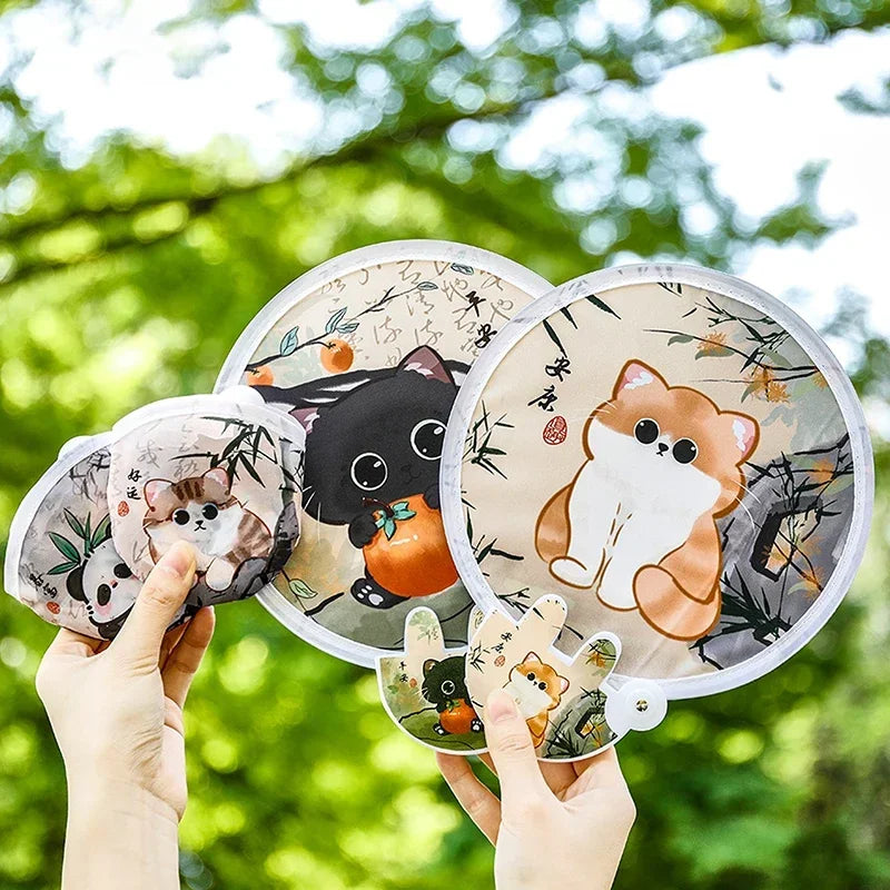 Kawaii Cartoon Folding Hand Fan – Foldable Summer Fan for Kids