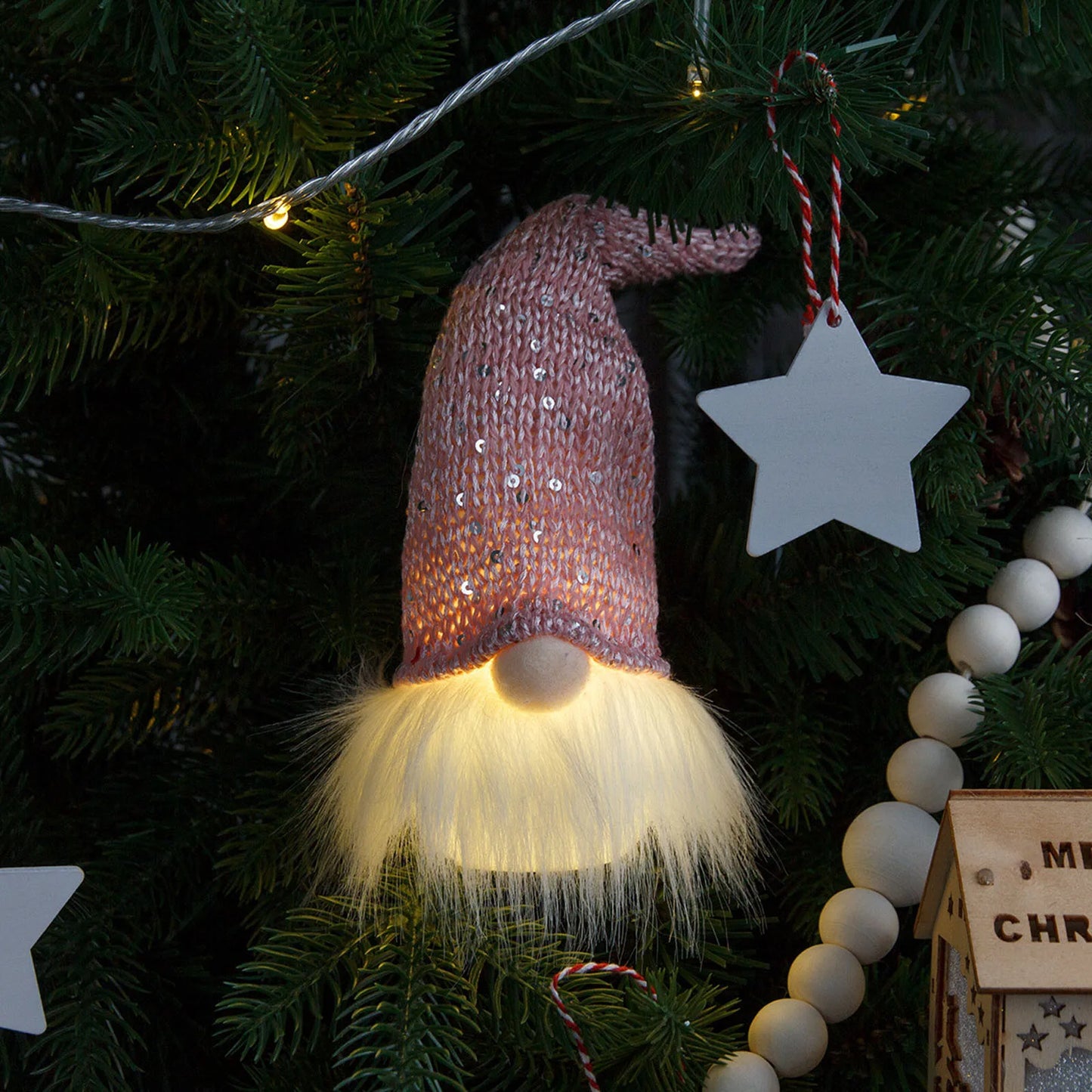 LED Christmas Gnome Plush Doll | Faceless Gonk Dwarf Ornament