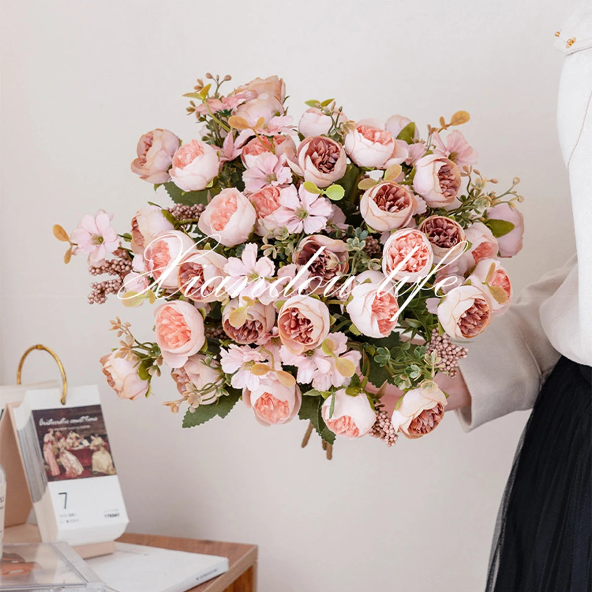 Silk Artificial Rose Peony Bouquet | Wedding & Home Décor