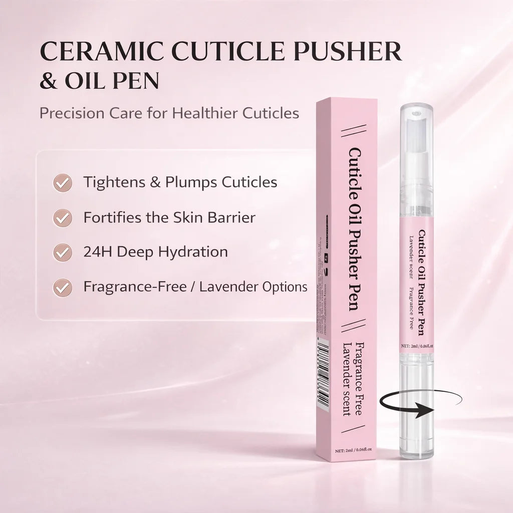 Cuticle Pusher & Oil Pen, 2ml Rose/Lavender Scented Nail Care Pen, Gentle Cuticle Remover for Dry & Damaged Nails, Moisturize Peaceful Pleasures Health and Wellness