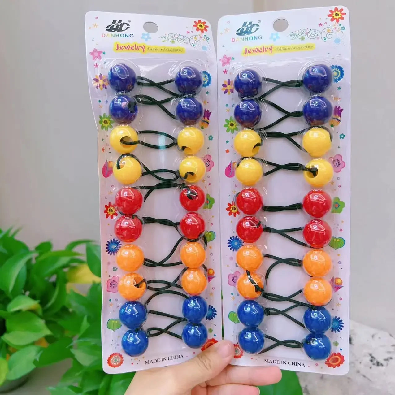 10pcs Elastic Ball Hair Ties for Girls | Colorful Beaded Bobbles Kids Hair Accessories Peaceful Pleasures Health and Wellness 3