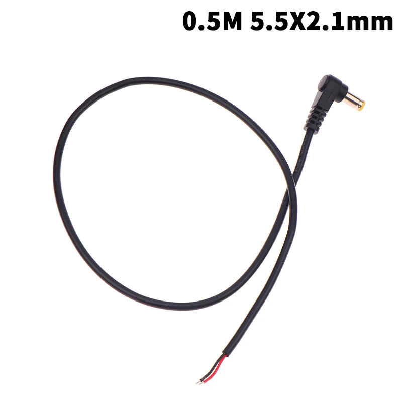 5.5 X 2.1mm/2.5mm Right Angle DC Power Cable DC Male Plug Power Contor Plug Contor Extension Line Peaceful Pleasures Health and Wellness A3